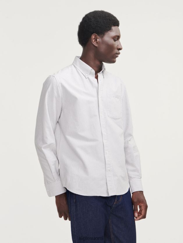 Aigle miehet oxford raidallinen pitkähihainen paita taillis st vaatteet 0H0BPX90