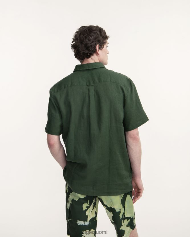 Aigle miehet pellava lyhythihainen paita kasvitieteellinen vaatteet 0H0BPX55