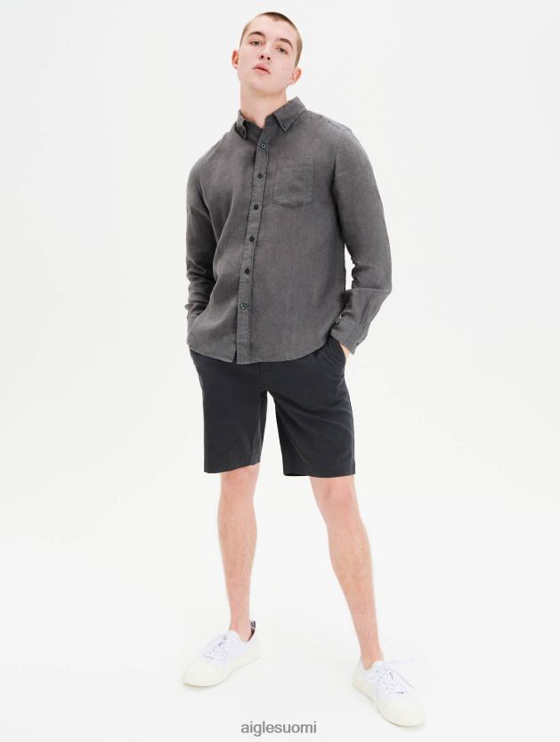 Aigle miehet pellava paita hiili vaatteet 0H0BPX89