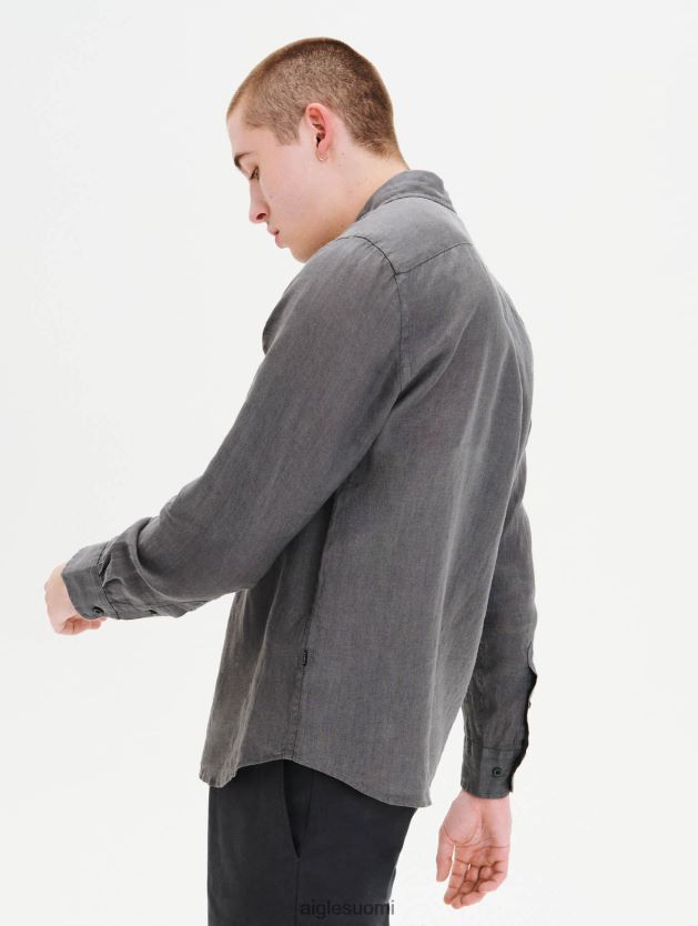 Aigle miehet pellava paita hiili vaatteet 0H0BPX89