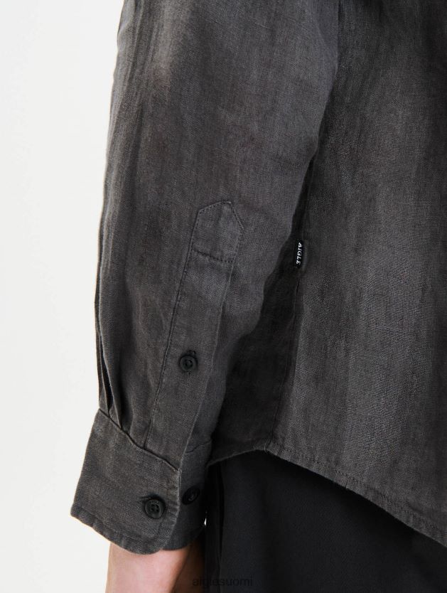 Aigle miehet pellava paita hiili vaatteet 0H0BPX89