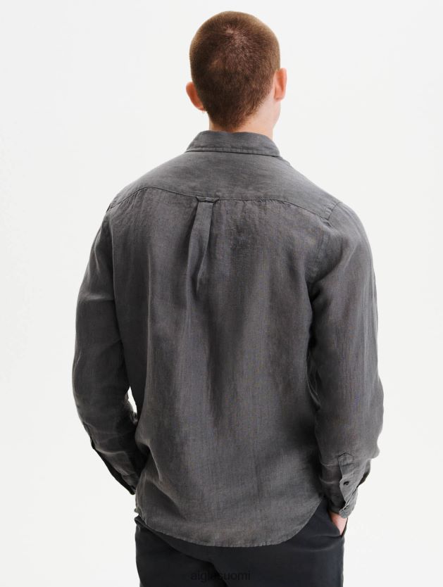 Aigle miehet pellava paita hiili vaatteet 0H0BPX89