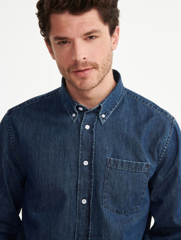 Aigle miehet pitkähihainen farkkupaita denim vaatteet 0H0BPX105