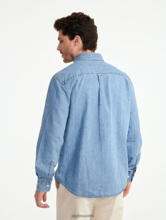 Aigle miehet pitkähihainen farkkupaita kevyt valkaisuaine vaatteet 0H0BPX27