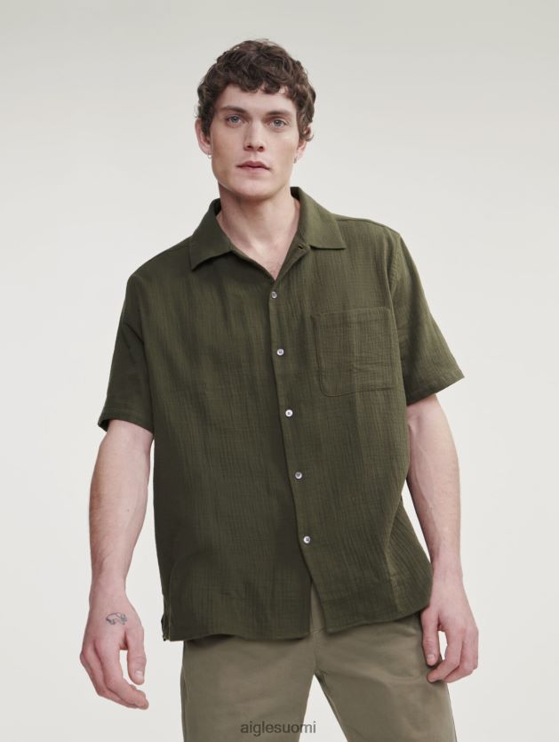 Aigle miehet puuvillainen kaasu lyhythihainen paita avocat vaatteet 0H0BPX21