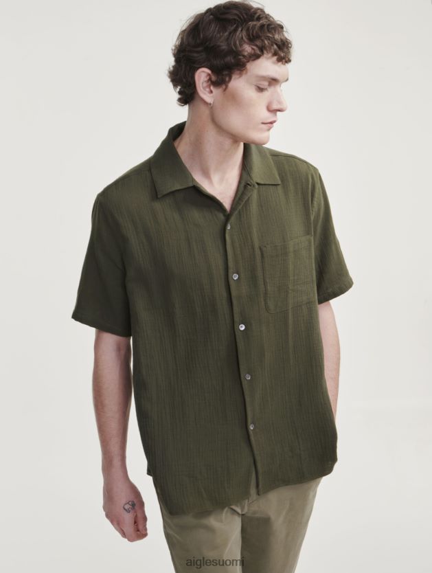 Aigle miehet puuvillainen kaasu lyhythihainen paita avocat vaatteet 0H0BPX21