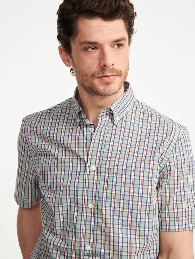 Aigle miehet ruudullinen lyhythihainen paita reseda ch vaatteet 0H0BPX99