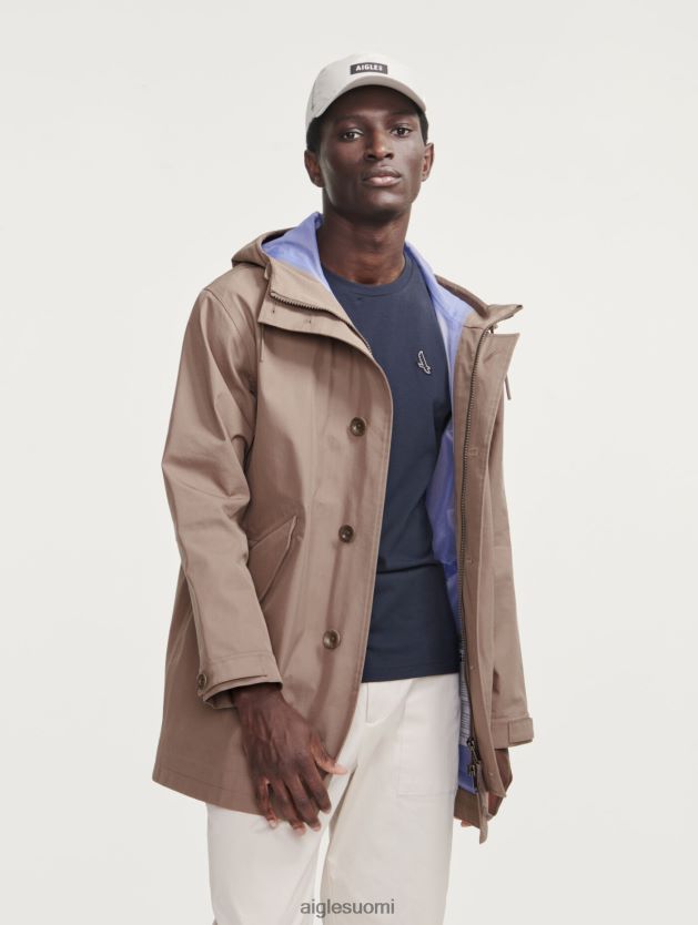 Aigle miehet keskipitkä hupullinen mtd-parka cappuccino vaatteet 0H0BPX222
