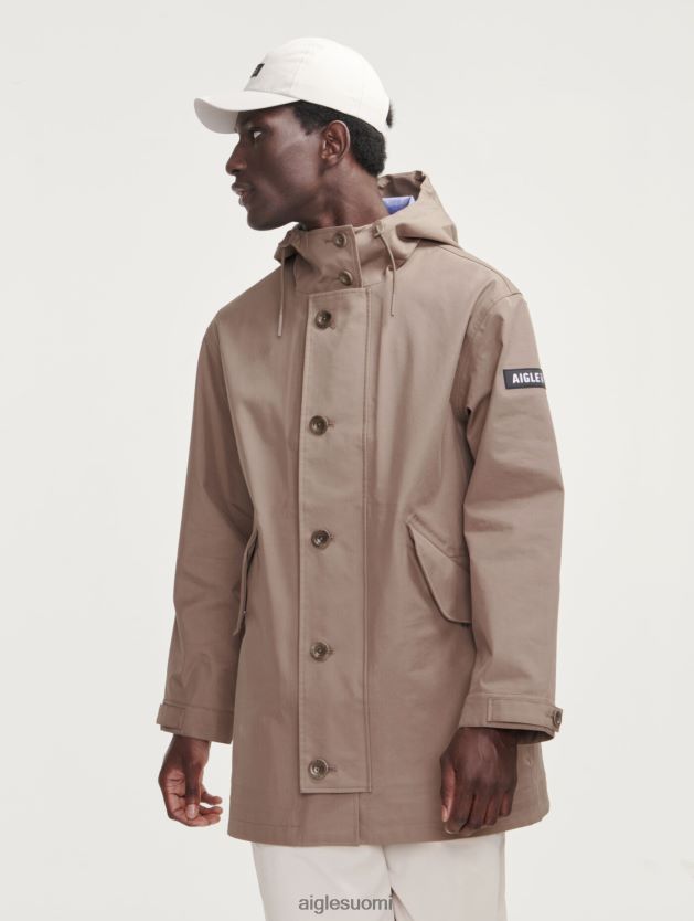 Aigle miehet keskipitkä hupullinen mtd-parka cappuccino vaatteet 0H0BPX222
