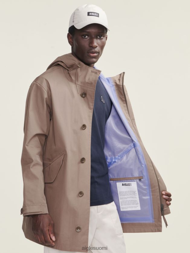 Aigle miehet keskipitkä hupullinen mtd-parka cappuccino vaatteet 0H0BPX222
