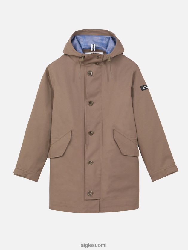 Aigle miehet keskipitkä hupullinen mtd-parka cappuccino vaatteet 0H0BPX222