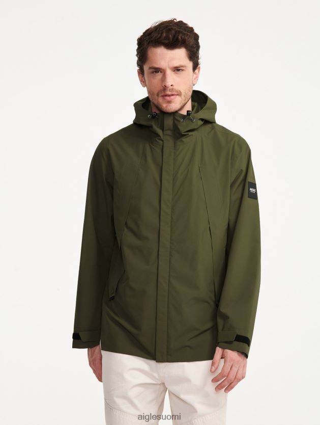 Aigle miehet keskipitkä mtd hupullinen parka kaki vaatteet 0H0BPX178