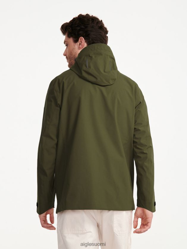 Aigle miehet keskipitkä mtd hupullinen parka kaki vaatteet 0H0BPX178