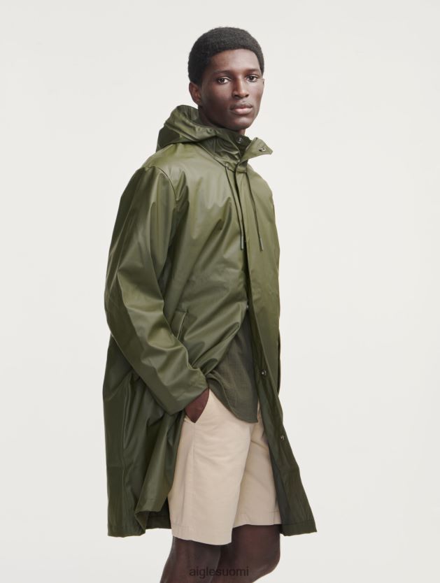 Aigle miehet pitkä hupullinen vedenpitävä parka avocat vaatteet 0H0BPX163