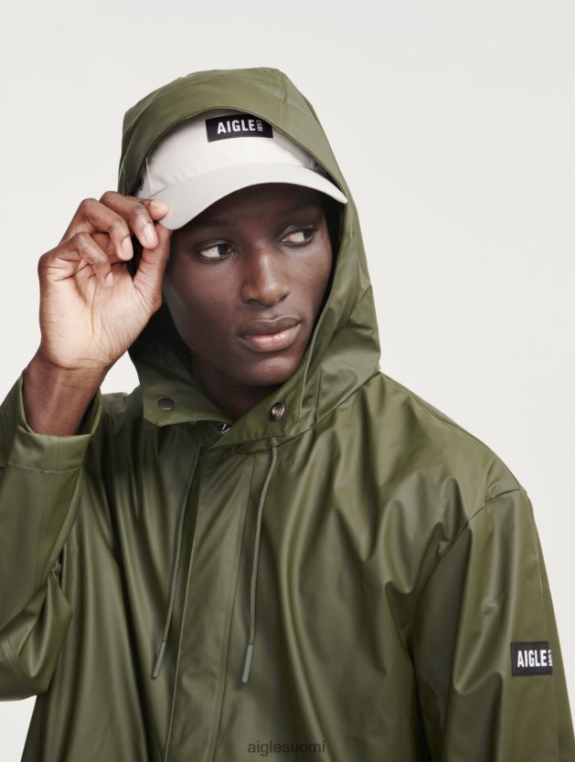 Aigle miehet pitkä hupullinen vedenpitävä parka avocat vaatteet 0H0BPX163