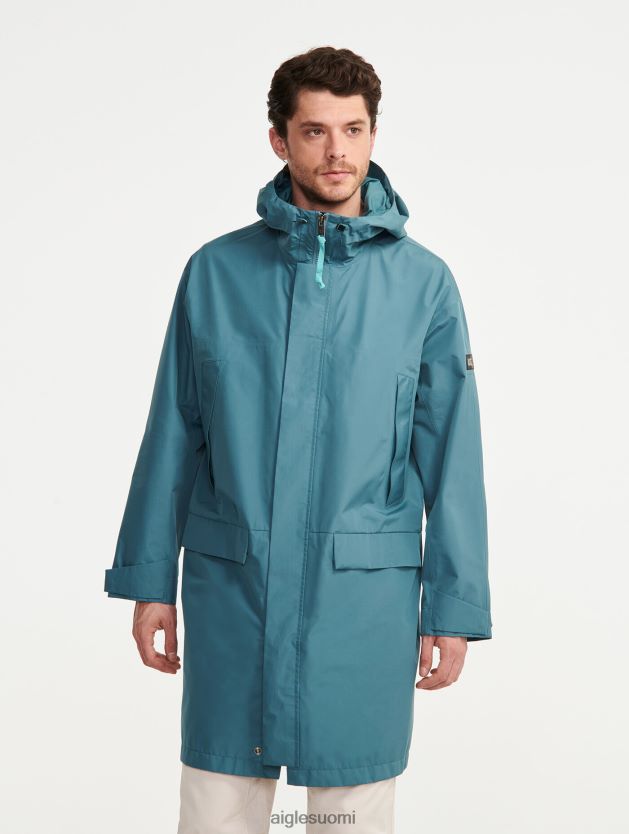 Aigle miehet pitkä kaksoishupullinen gore-tex paclite -parka vesi vaatteet 0H0BPX193