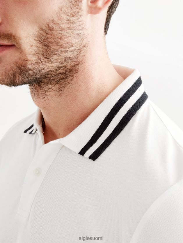 Aigle miehet lyhythihainen kaksoisnauhakauluspoolopaita blanc vaatteet 0H0BPX154