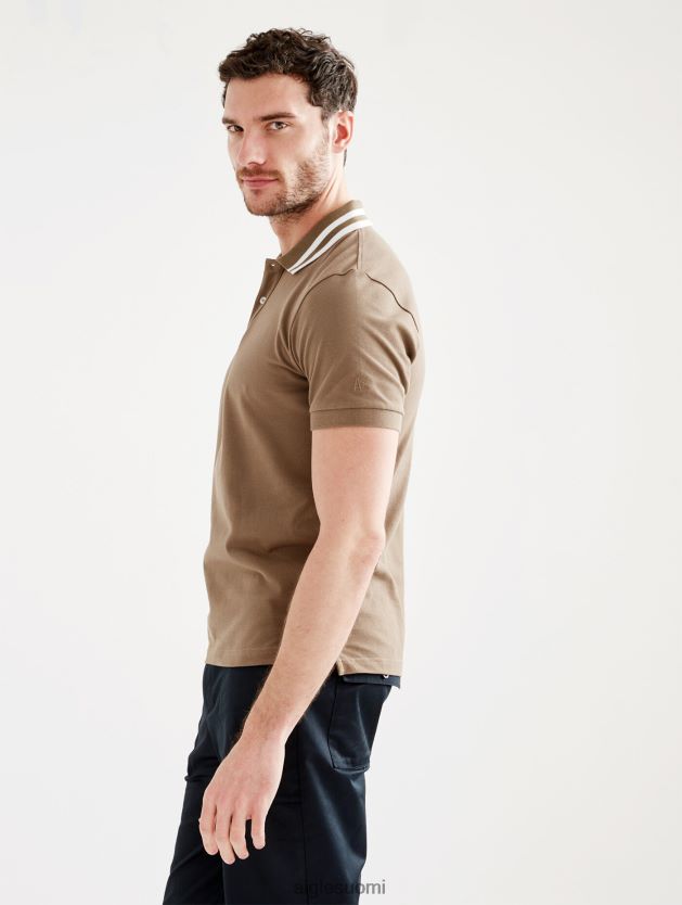 Aigle miehet lyhythihainen kaksoisnauhakauluspoolopaita cappuccino vaatteet 0H0BPX25