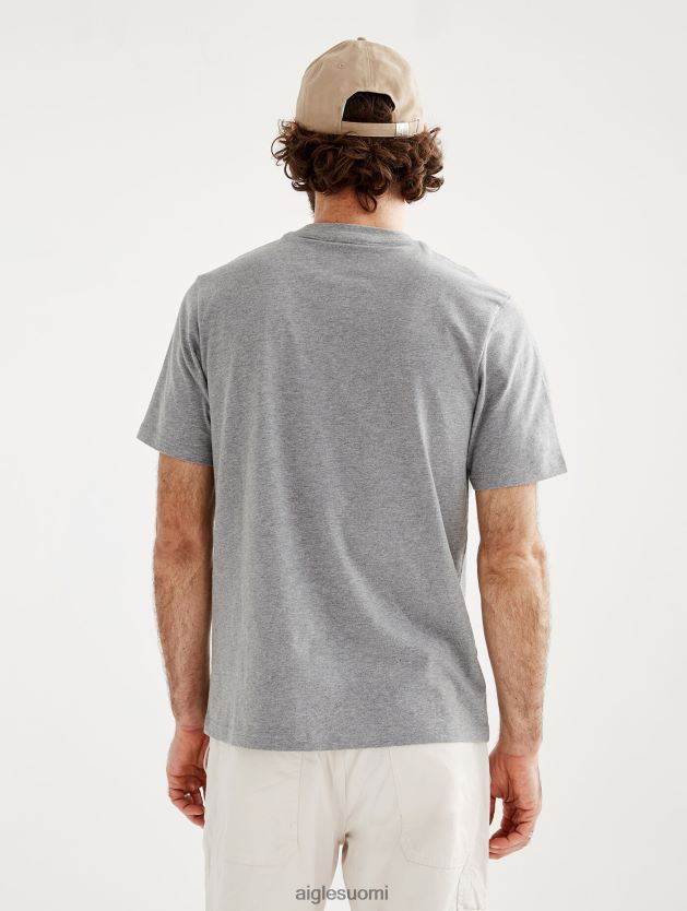 Aigle miehet painettu pyöreäkauluksinen t-paita kanervanharmaa vaatteet 0H0BPX54