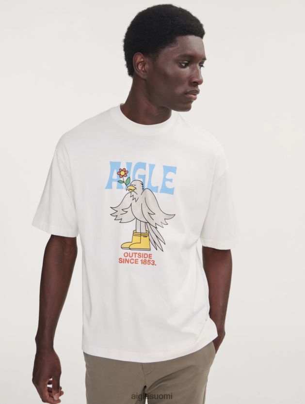 Aigle miehet painettu pyöreäkauluksinen t-paita lait vaatteet 0H0BPX117