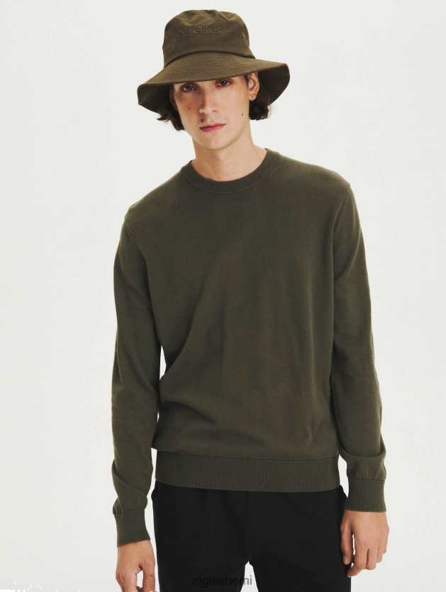 Aigle miehet Luomupuuvillainen pyöreä pääntiepusero avocat vaatteet 0H0BPX91