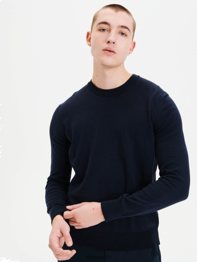 Aigle miehet Luomupuuvillainen pyöreä pääntiepusero imperiumi vaatteet 0H0BPX156