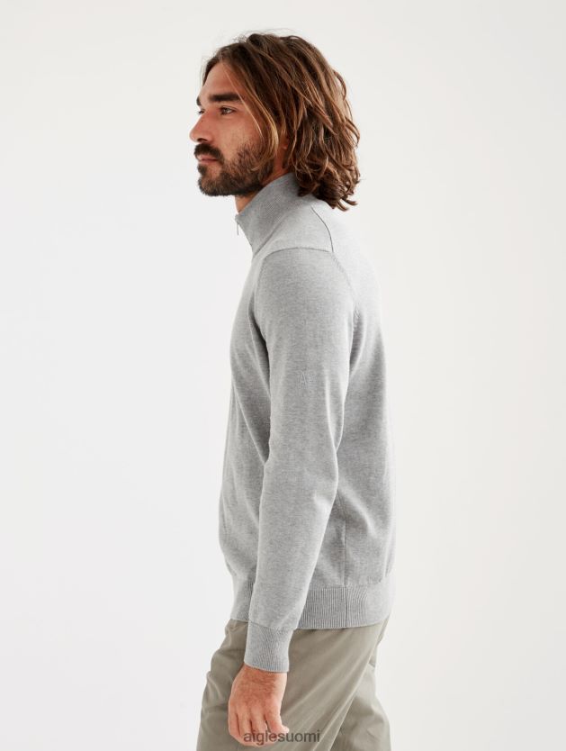 Aigle miehet hieno puolivetoketjullinen korkeapääntiepusero kanervanharmaa vaatteet 0H0BPX106