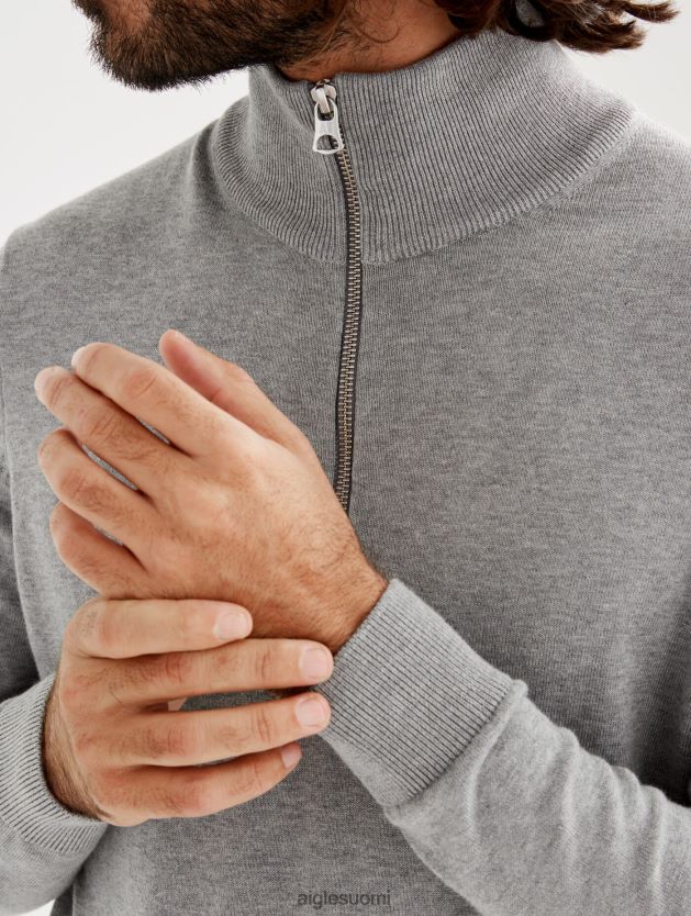 Aigle miehet hieno puolivetoketjullinen korkeapääntiepusero kanervanharmaa vaatteet 0H0BPX106