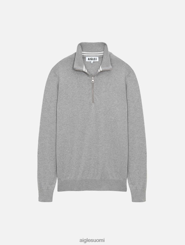 Aigle miehet hieno puolivetoketjullinen korkeapääntiepusero kanervanharmaa vaatteet 0H0BPX106
