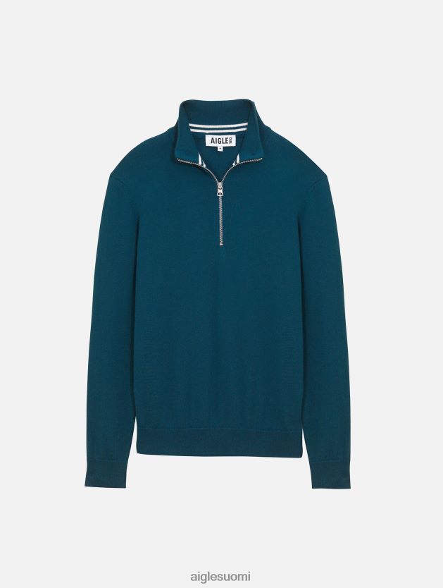 Aigle miehet hieno puolivetoketjullinen korkeapääntiepusero myrskyn sininen vaatteet 0H0BPX29