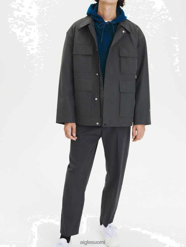 Aigle miehet 4-taskuinen gore-tex-takki hiili vaatteet 0H0BPX174