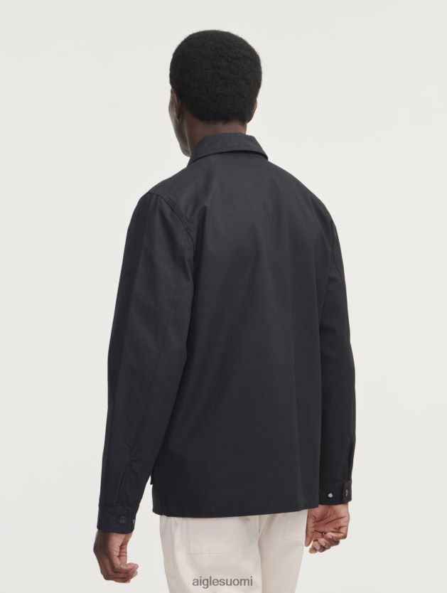 Aigle miehet lyhyt päällystetty safaritakki noir vaatteet 0H0BPX185