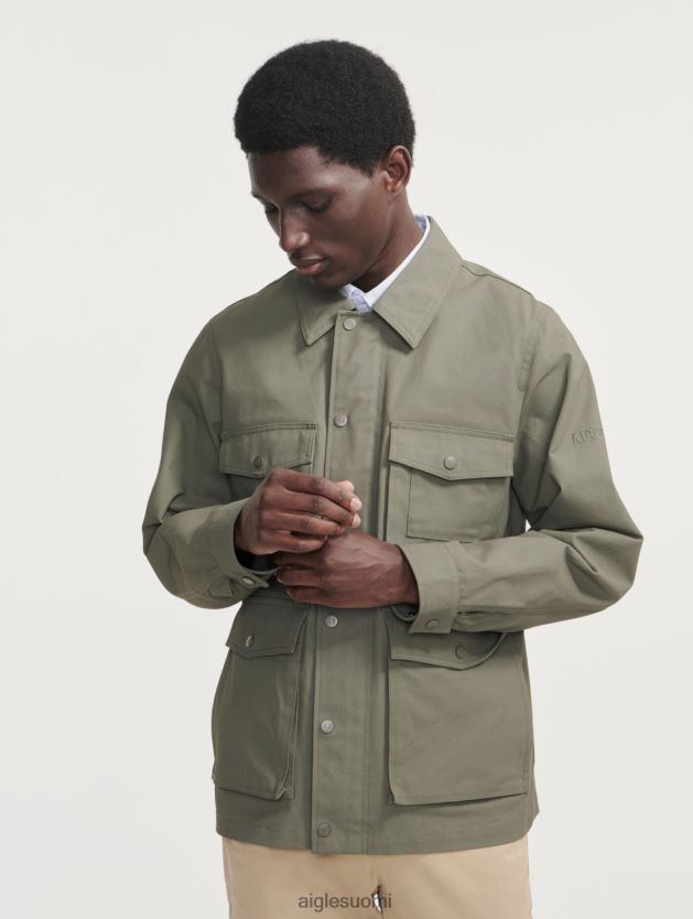 Aigle miehet lyhyt päällystetty safaritakki taillis vaatteet 0H0BPX221