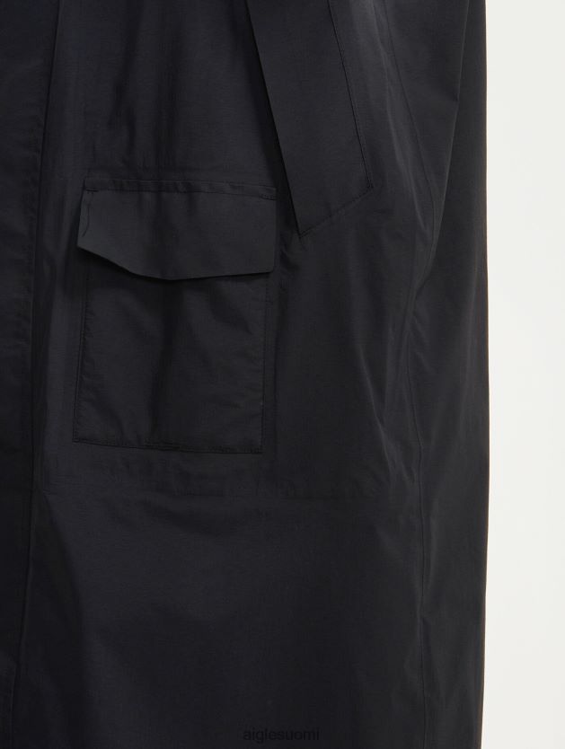 Aigle miehet pitkä hupullinen mtd takki noir vaatteet 0H0BPX184