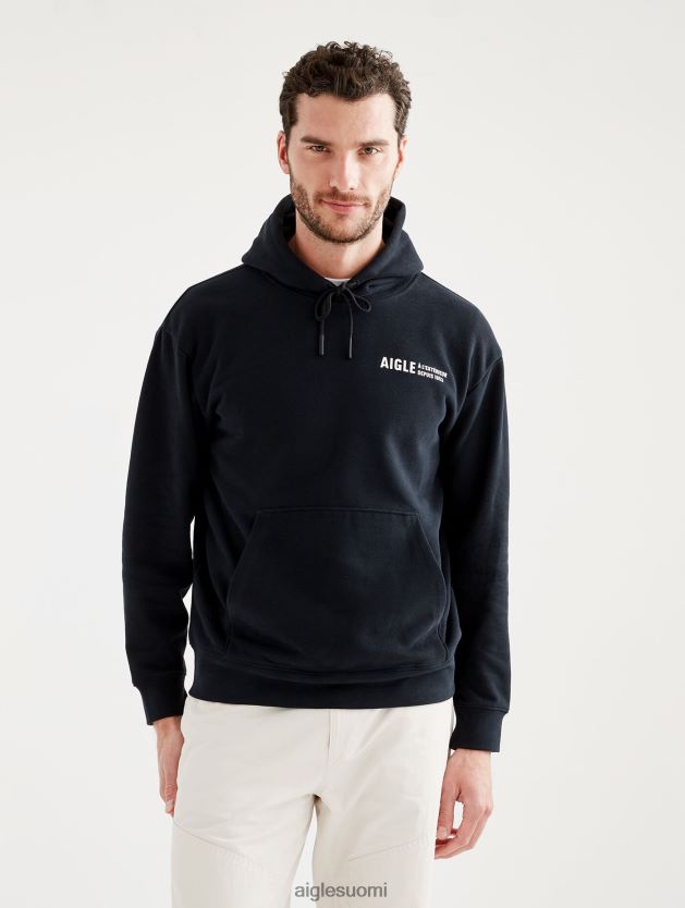 Aigle miehet painettu huppari noir vaatteet 0H0BPX38