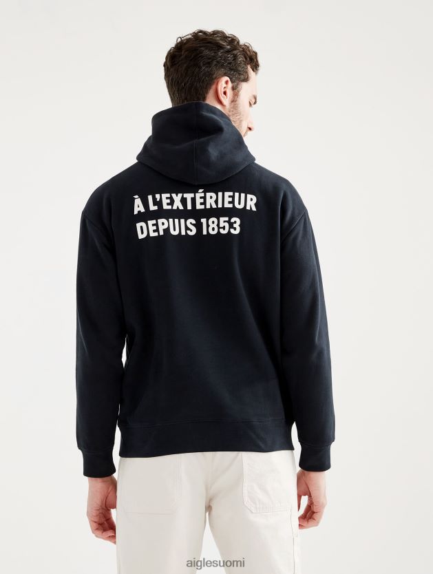 Aigle miehet painettu huppari noir vaatteet 0H0BPX38