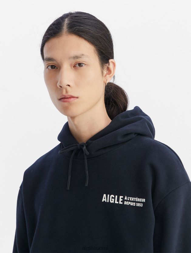 Aigle miehet painettu huppari noir vaatteet 0H0BPX38