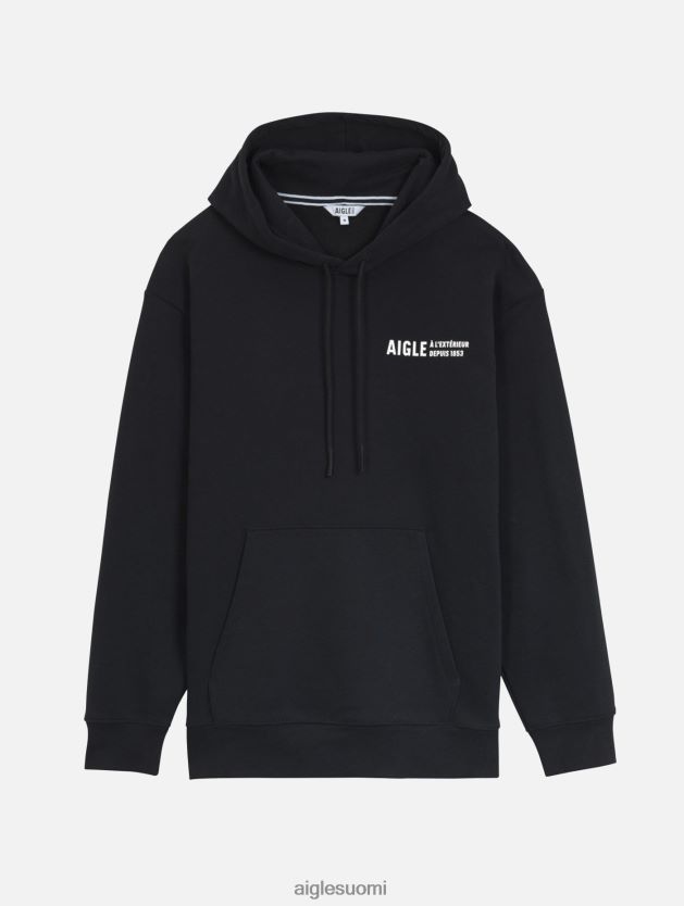 Aigle miehet painettu huppari noir vaatteet 0H0BPX38