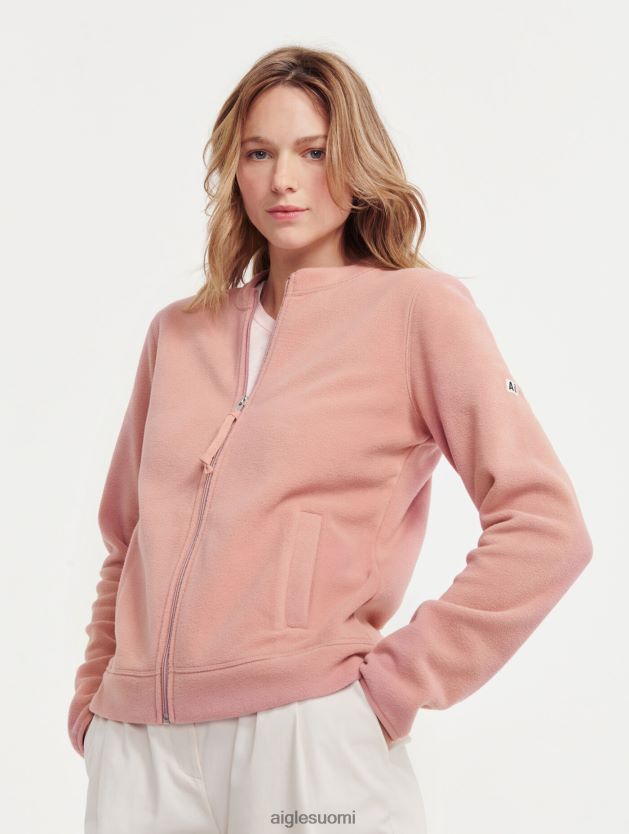 Aigle naiset pyöreä kaula vetoketjullinen fleece sumuinen ruusu vaatteet 0H0BPX589
