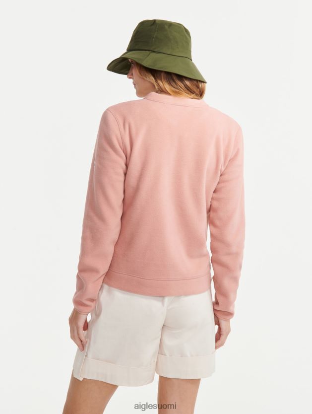 Aigle naiset pyöreä kaula vetoketjullinen fleece sumuinen ruusu vaatteet 0H0BPX589