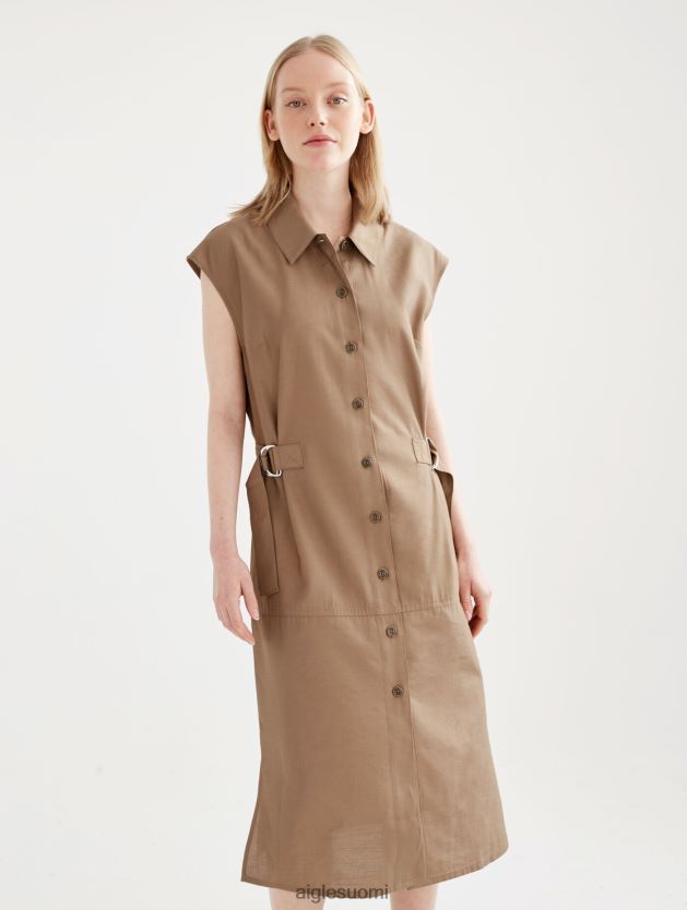 Aigle naiset istuva napillinen midi-mekko cappuccino vaatteet 0H0BPX535