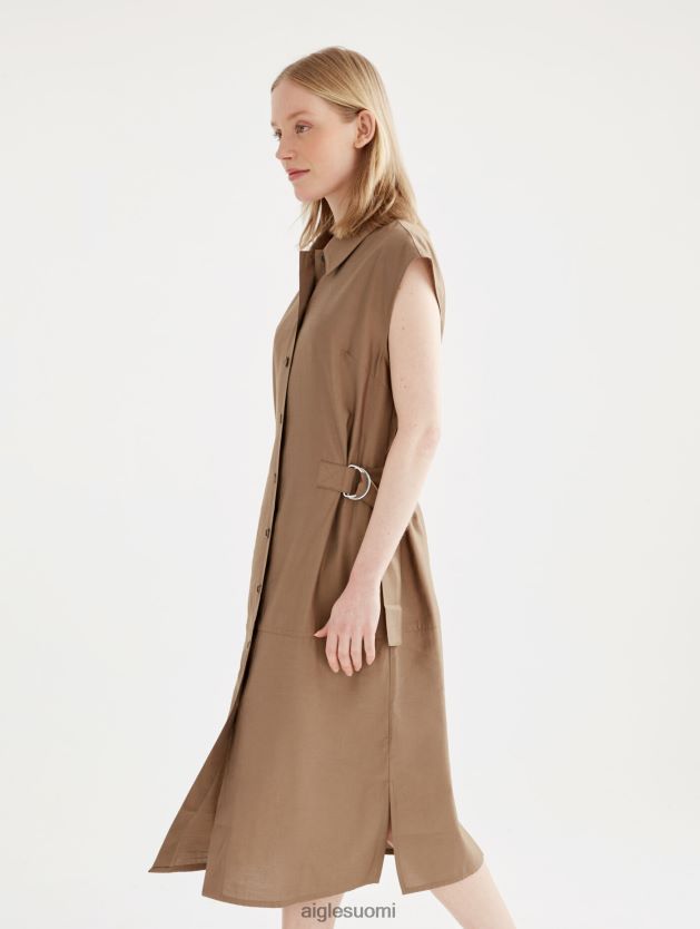 Aigle naiset istuva napillinen midi-mekko cappuccino vaatteet 0H0BPX535