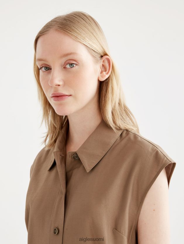 Aigle naiset istuva napillinen midi-mekko cappuccino vaatteet 0H0BPX535