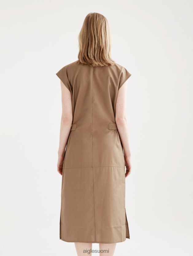 Aigle naiset istuva napillinen midi-mekko cappuccino vaatteet 0H0BPX535