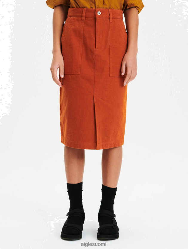 Aigle naiset suoramallinen keskipitkä hame kultaisen ruskea vaatteet 0H0BPX674