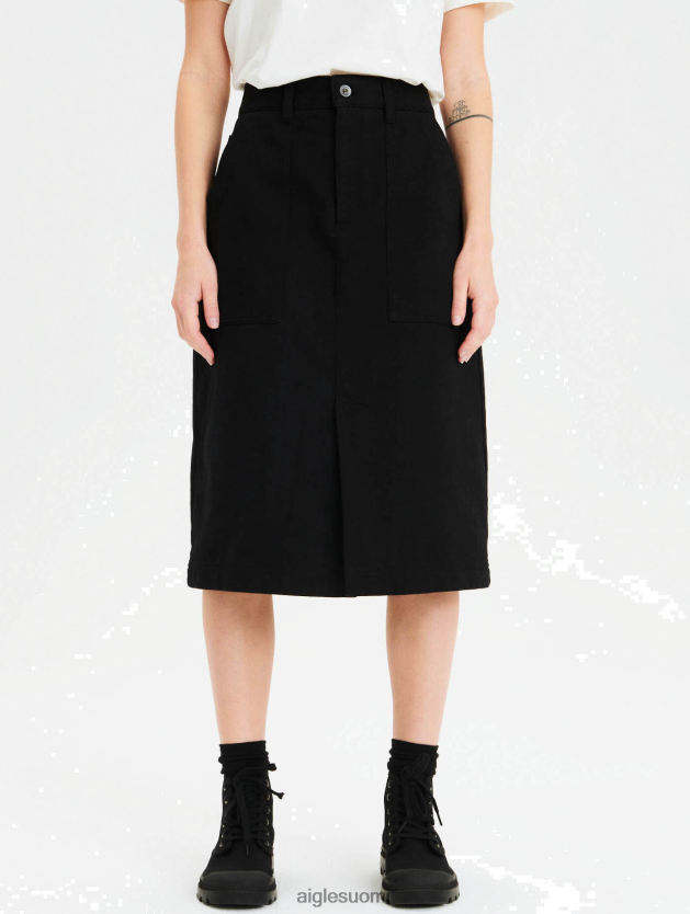 Aigle naiset suoramallinen keskipitkä hame musta onyx vaatteet 0H0BPX677