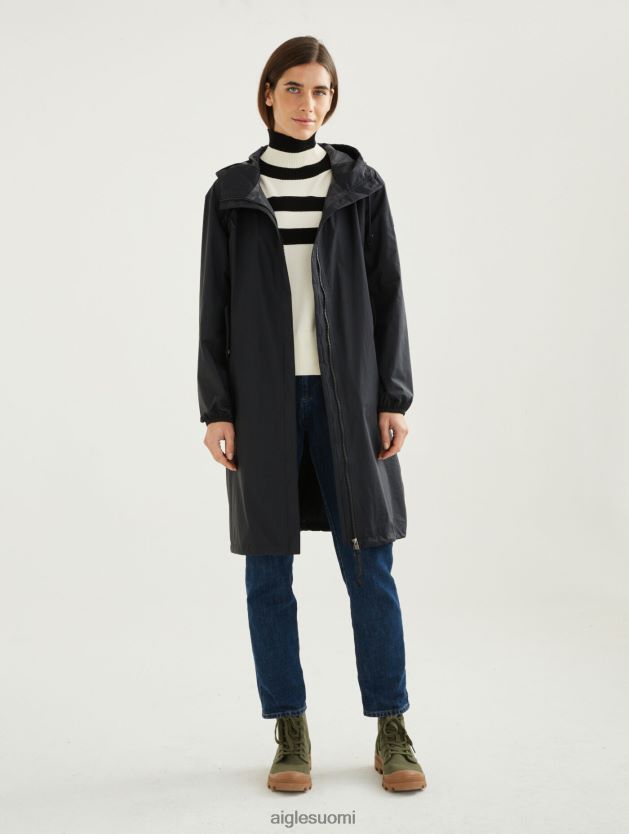 Aigle naiset pitkä huppu mtd parka noir vaatteet 0H0BPX481