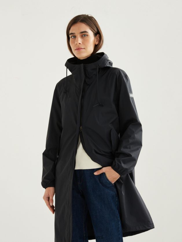 Aigle naiset pitkä huppu mtd parka noir vaatteet 0H0BPX481