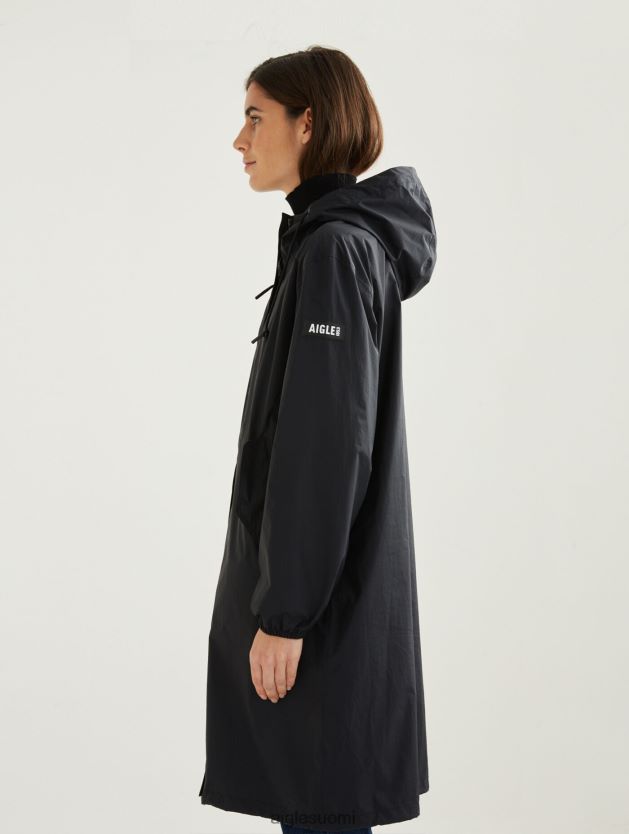 Aigle naiset pitkä huppu mtd parka noir vaatteet 0H0BPX481