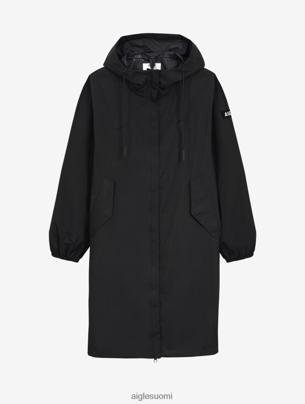 Aigle naiset pitkä huppu mtd parka noir vaatteet 0H0BPX481